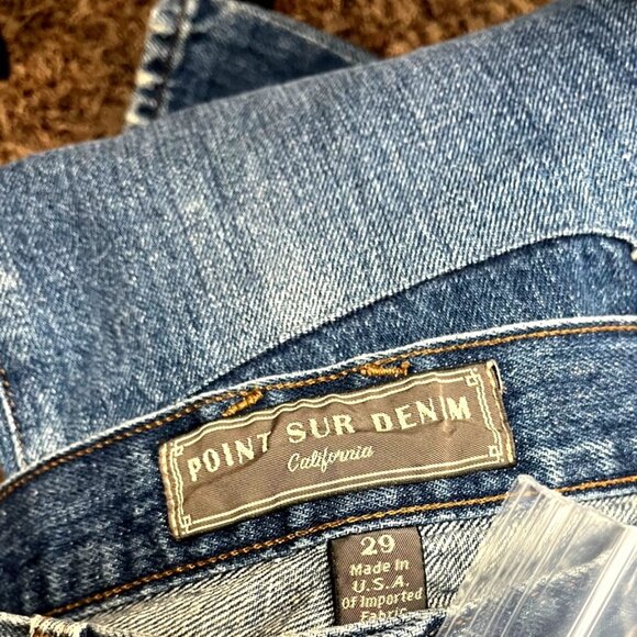 Point Sur Denim J. Crew Straight Leg Patchwork Repaired High Rise Jeans Size 29 - Picture 6 of 6